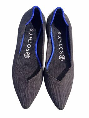 Authentic Rothy's The Point Flats Pointed Toe Flat Shoes black, Sz 6.5US(fits 6)